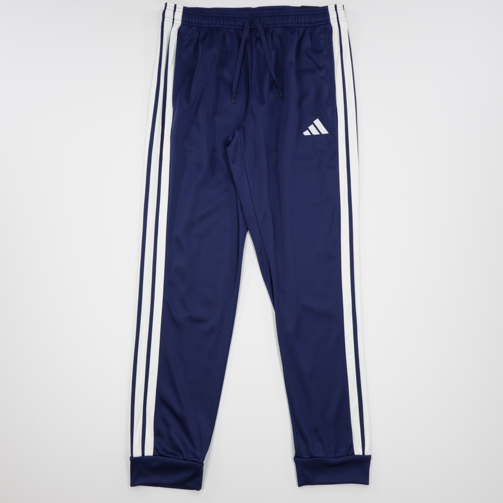 Adidas Men's 3 Stripes Tricot Regular Tapered Lightweight Track‎ Pants Blue M - Picture 2 of 13